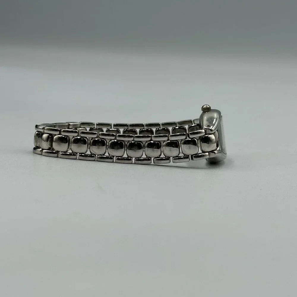 3/$30 L.A. Express Watch Women Silver Tone Blue Mother Of Pearl Dial 6.5" - Picture 10 of 14